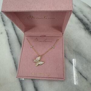NWT Mia Sarine fine silver plated gold butterfly necklace